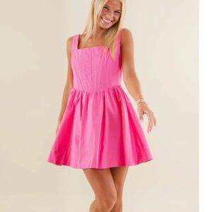 She + Sky Hot Pink Mini Dress